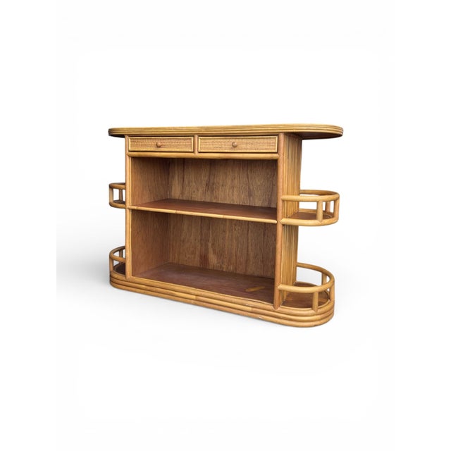 Vintage Bamboo Bar With Cane Panels, Circa 1970s For Sale - Image 11 of 12