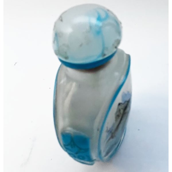 Stunning, small reverse hand-painted Japanese flaçon from a chic little antique shop in Vero Beach, Florida. A beautiful...