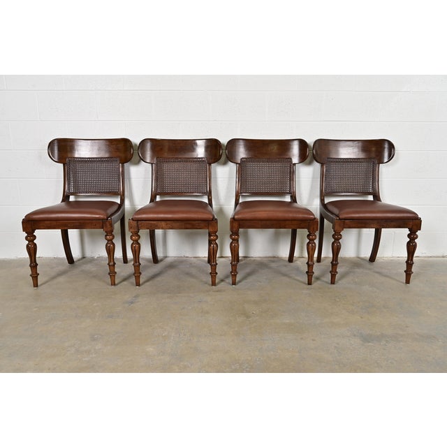 Ralph Lauren for Henredon English Regency Walnut and Cane Dining Chairs, Set of Four For Sale - Image 14 of 14