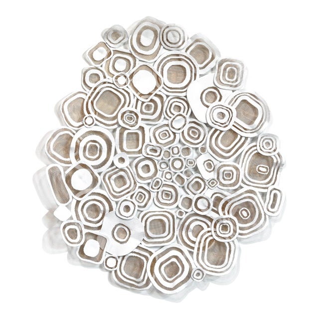 Tarim Totem III - Monochrome Sculptural Three-Dimensional Wall Original Artwork by Atticus Adams For Sale