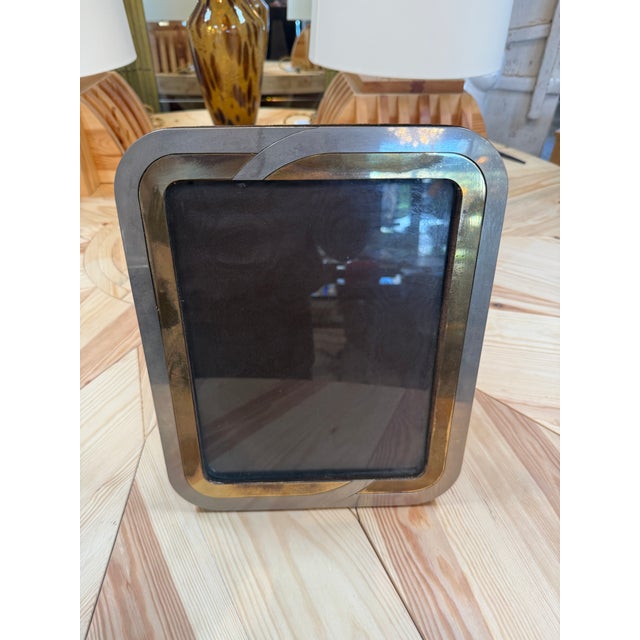 Metal Vintage Mixed Metal Picture Frame For Sale - Image 7 of 7