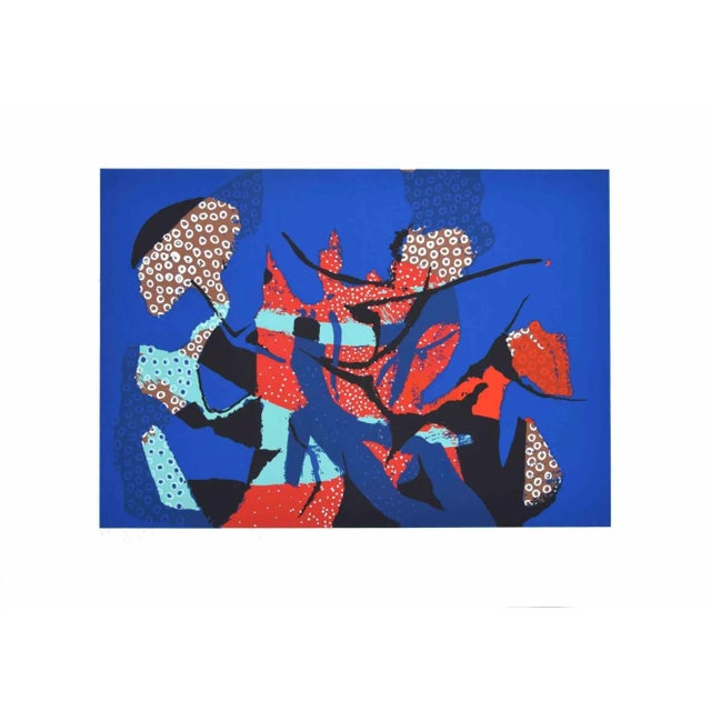 Abstract Composition is a colored serigraph on paper, realized in the 1970s by the Italian artist Wladimiro Tulli. Hand-...