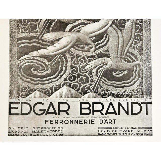 Art Deco 1931 RARE-French Art Deco Edgar Brandt Ironwork Design Print, Matted For Sale - Image 3 of 4