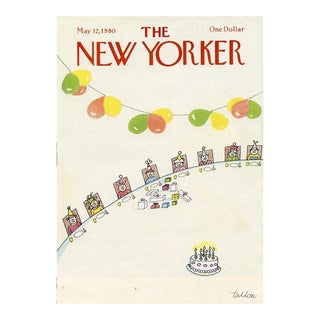1980 Vintage New Yorker Cover, May 12 (Robert Tallon), Original New Yorker Magazine Cover, Children, Birthday Party For Sale