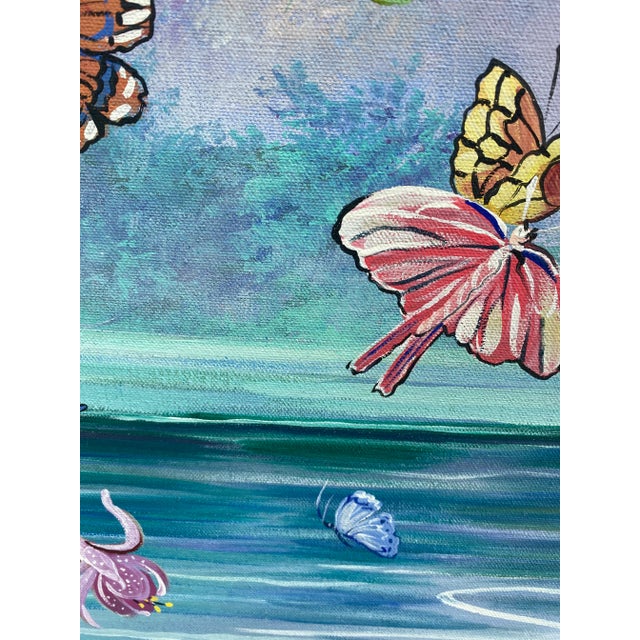 1990s 1990s Contemporary Botanical Themed Oil Painting For Sale - Image 5 of 13