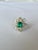 Modern Set in 18k Gold, 1.52 Carats Zambian Emerald & Rose Cut Diamonds Engagement Ring, Us Size 6 For Sale - Image 3 of 13