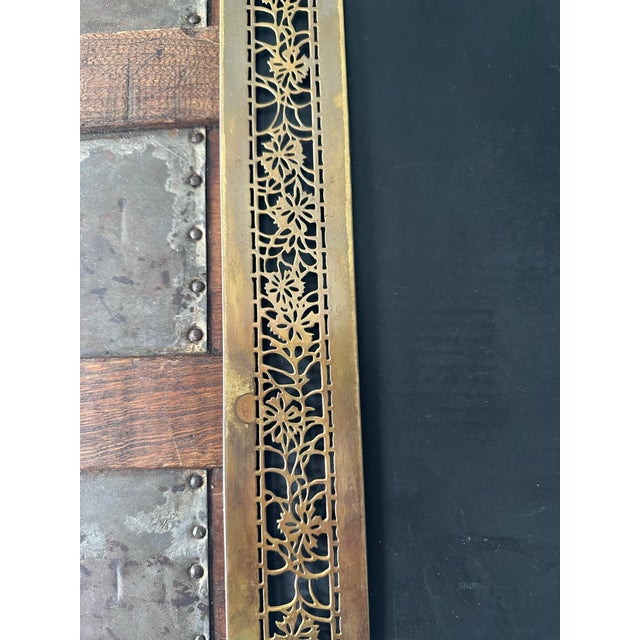 Early 20th Century Tiffany Studios Flowers New York Bronze Ends With Leather Writing Desk 1879-1936 Mat For Sale - Image 5 of 9
