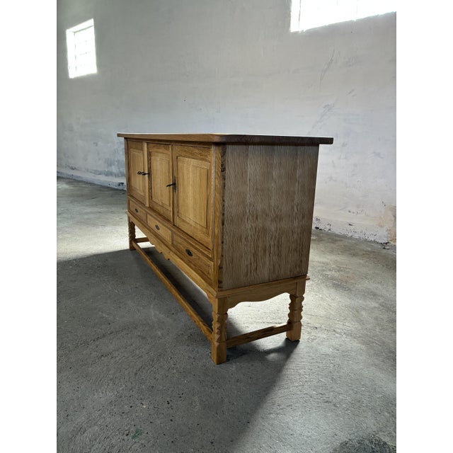 Oak Sideboard in style of Henning Kjærnulf, 1970s For Sale - Image 17 of 18