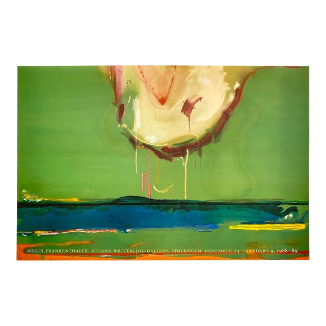 Helen Frankenthaler Vintage 1988 Abstract Expressionist Offset Lithograph Print " High Spirits " Sweden Exhibition Poster For Sale