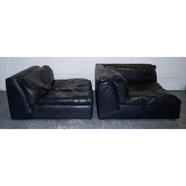 Zenna Sectional Grey Leather Sofa with Feather Filled Cushion from Timothy Oulton For Sale - Image 4 of 18