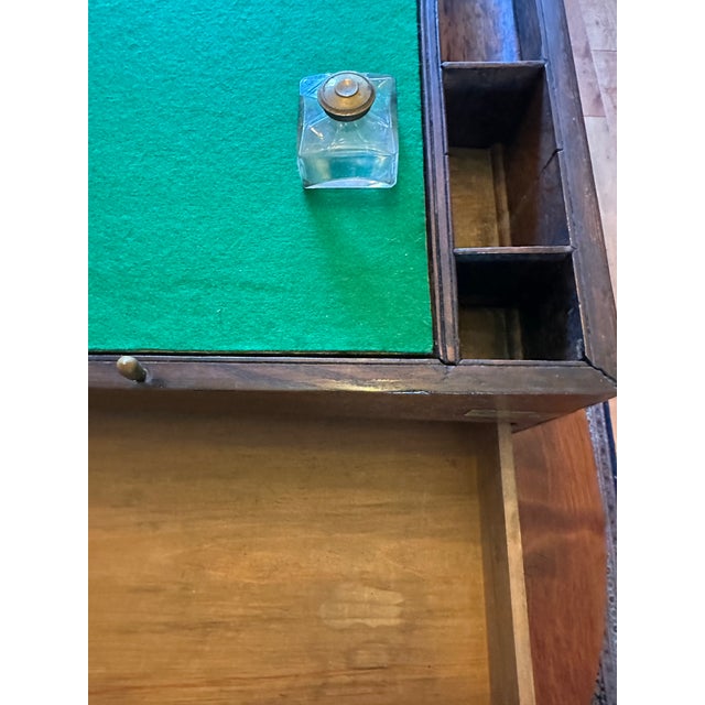 Antique Oversized Portable Oak Writing Desks With Hidden Drawer For Sale - Image 15 of 18