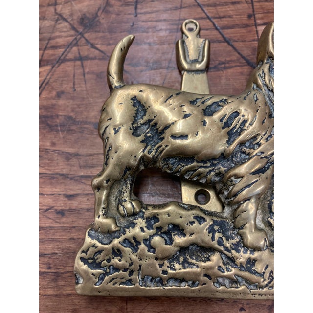 English Brass Dog Terrier Door Knocker For Sale - Image 4 of 5