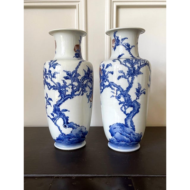 Japanese Pair of Rare Porcelain Commemorative Vases by Makuzu Kozan Meiji Period For Sale - Image 3 of 18