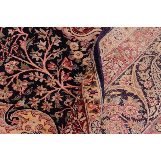 Textile Art Nouveau 1990's Sultan Pak-Persian Blue/Blue Wool Rug - 9'2'' X 12'1'' For Sale - Image 7 of 9