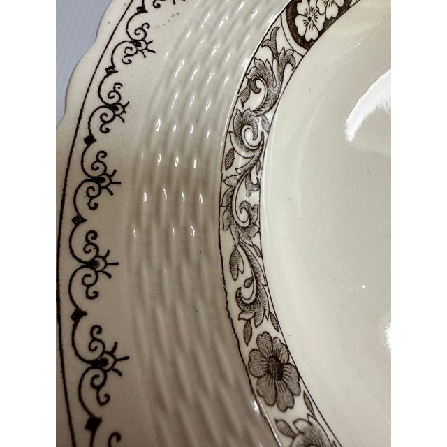 Late 19th Century Antique 19th Century Minton England 9.5" Diameter Soup Bowls Ribbed "Ganges" Pattern - Set of Five(5) For Sale - Image 5 of 18