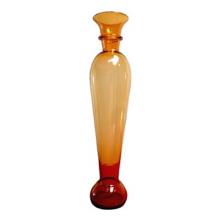 Blenko 9732l. Topaz Floor Vase For Sale