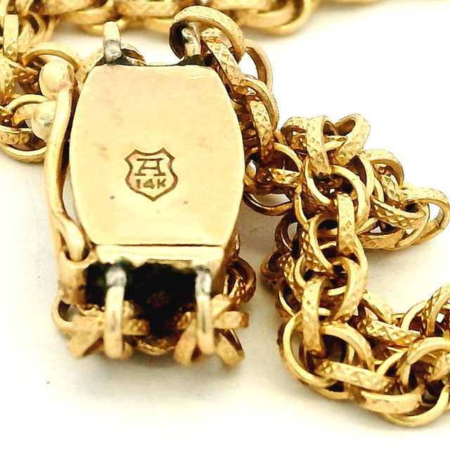 Edwardian 14k Gold Diamond Double Tassel Slide Necklace, Circa 1910 For Sale - Image 12 of 12