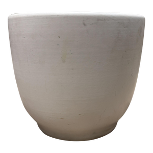 Gainey White Planter Mid Century Modern Satin Finish Egg Shape