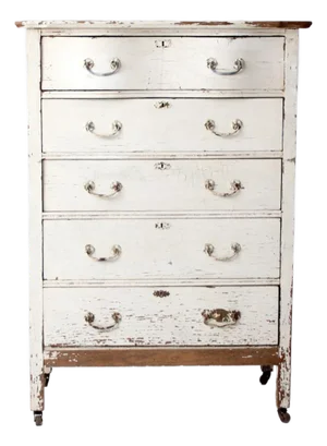 Antique White Highboy Dresser