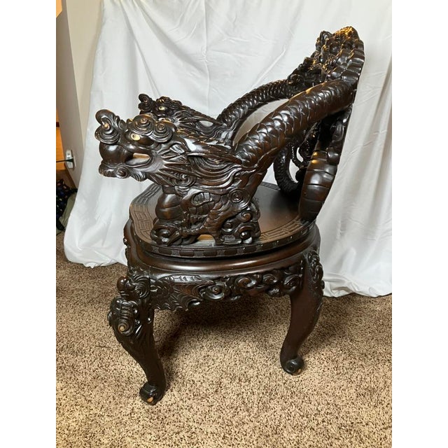Late 19th Century Antique Hand Carved Chair For Sale - Image 4 of 17