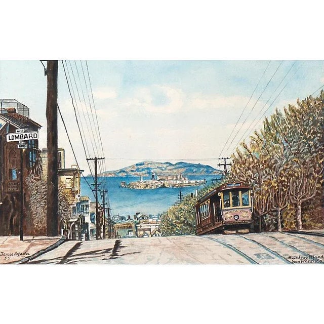 1950s 'San Francisco Bay From Hyde St', James Ikeda; 1955 For Sale - Image 5 of 7