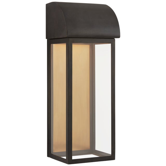 Edgemont 18" Wall Sconce in Bronze with Clear Glass Designer: Chapman & Myers Height: 18.25" Extension: 6.5" Backplate: 6"...