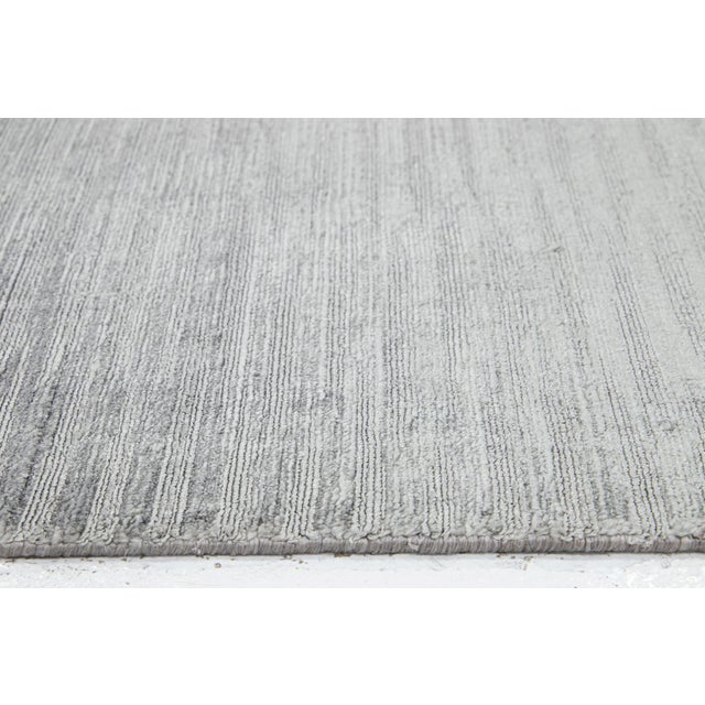 2010s Contemporary Handmade Gray Wool & Silk Rug With Abstract Pattern For Sale - Image 11 of 13
