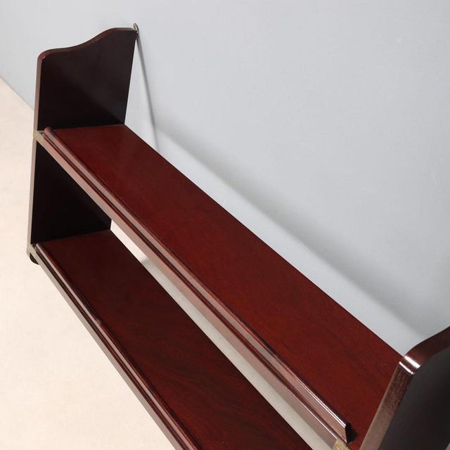 Wood Antique Navy Style Shelves in Mahogany Veneer, Italy, 20th Century, Set of 3 For Sale - Image 7 of 9