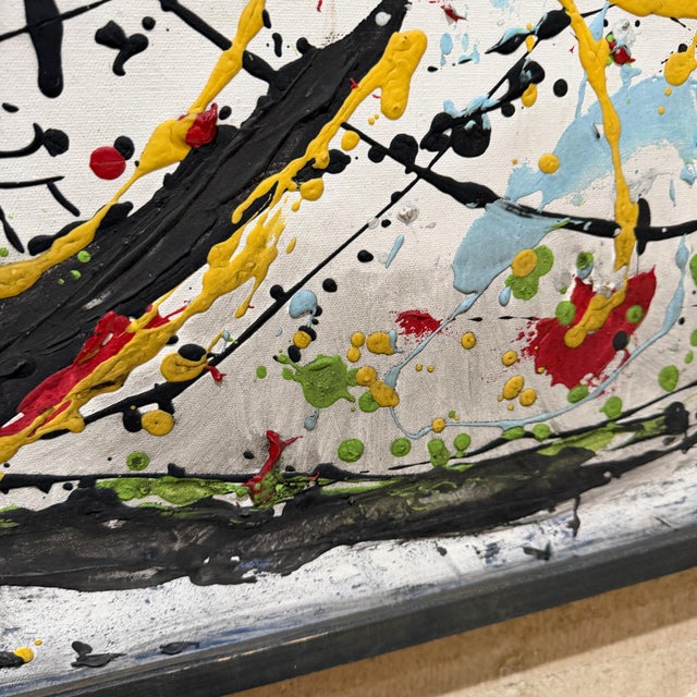 Abstract Expressionist Painting Textured "Drip" or "Splatter" After Jackson Pollock For Sale - Image 12 of 18