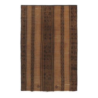 Vintage Tuareg Mat, Bold Geometric Stripes in Beige-Brown - Rug & Kilim For Sale