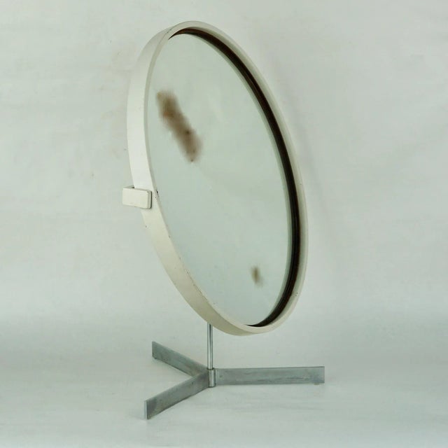 Circular White Mirror by Uno & Östen Kristiansson for Luxus, 1960s For Sale - Image 6 of 12