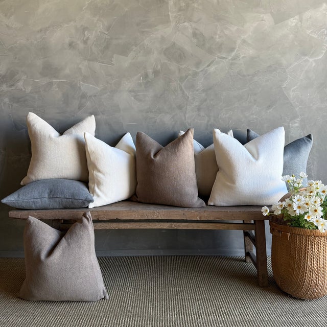 Not Yet Made - Made To Order Hemp Pillow With Down Insert in Flax Natural For Sale - Image 5 of 8