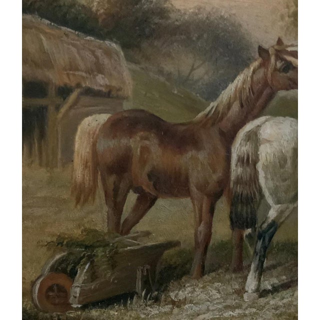 19th Century Oil Painting of Horses With Gilt Frame by Biggs & Sons London For Sale - Image 4 of 10