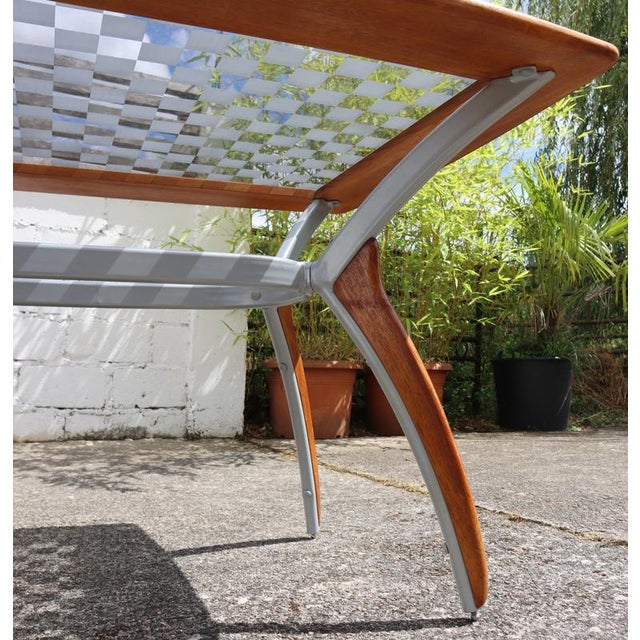 Vintage Italian Glass-Wood and Metal Dining Table For Sale - Image 18 of 18