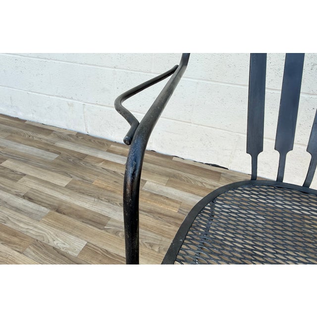 Vintage Mid-Century Modern Wrought Iron Patio Loveseat Bench | Russell Woodard Style Garden Sofa For Sale - Image 18 of 18