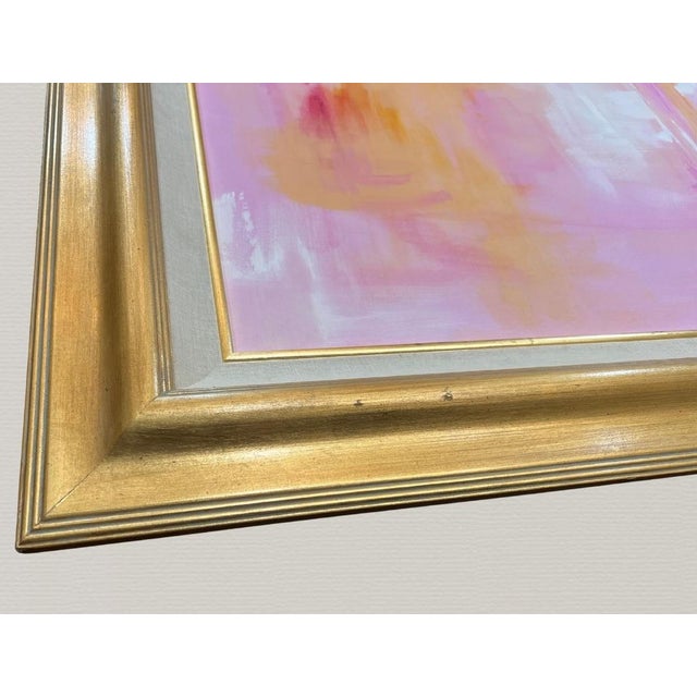 1980s Abstract Painting Pink #3 on Stretched Canvas For Sale - Image 9 of 16