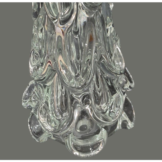 Contemporary Hand Blown Italy Art Glass Clear Christmas Tree 12'' High For Sale - Image 3 of 10