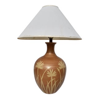 1960s Mid-Century Modern Alvino Bagni for Raymor Italian Pottery Lamp For Sale