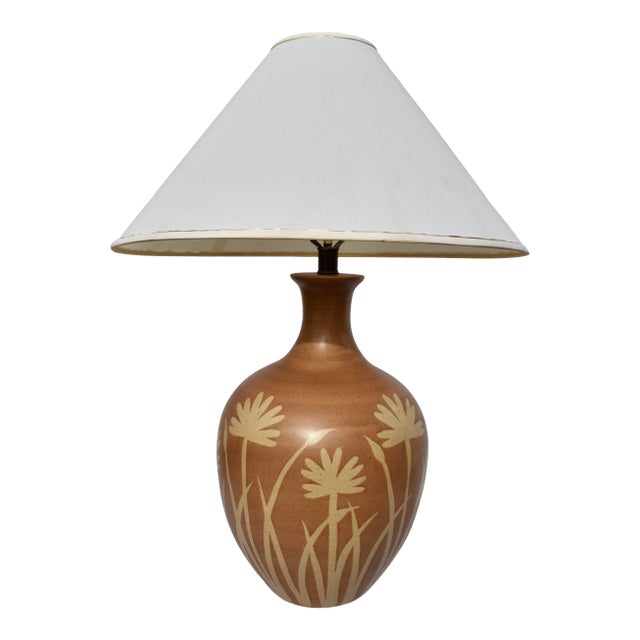 1960s Mid-Century Modern Alvino Bagni for Raymor Italian Pottery Lamp For Sale