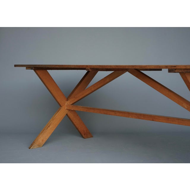 Modern Rustic Farmhouse Dining Table in Cherry and Oak, 1940s For Sale - Image 3 of 17