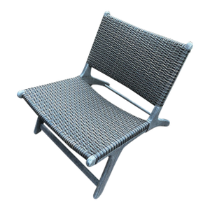 Co9 Design Arden Adirondack Chair, Natural Teak With Grey Wicker