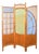 Art Nouveau Screen in Wood and Polychrome Glass For Sale