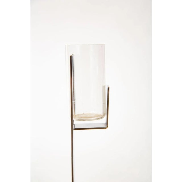 Bruno Munari Vintage Signed Bruno Munari Silver-Plate and Glass Sculptural Vase Italian For Sale - Image 4 of 10