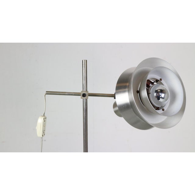 Metal Scandinavian Modern Adjustable Floor Lamp attributed to Carl Thore, Denmark, 1970s For Sale - Image 7 of 17