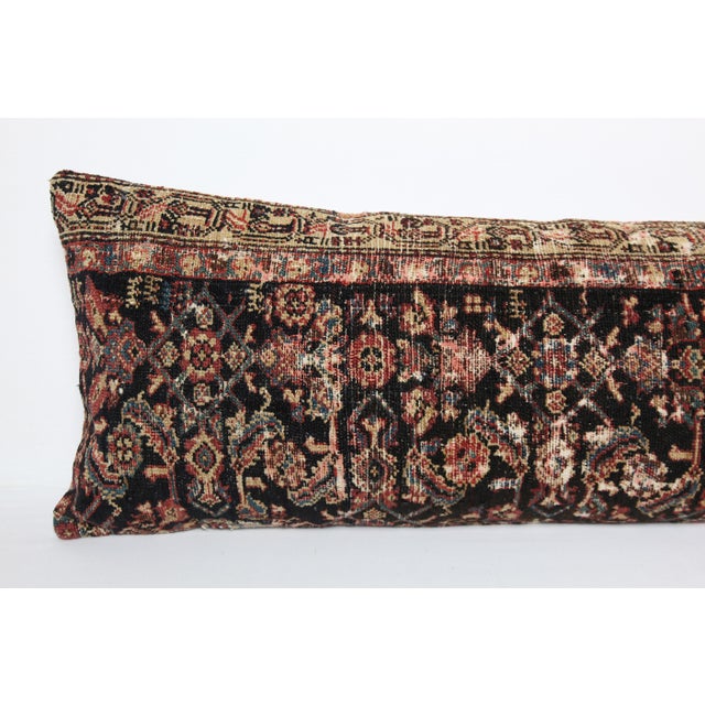 Navy Blue Authentic Tribal Rug Pillow - Distressed Lumbar Pillow Cushion Cover -16'' X 42'' For Sale - Image 8 of 10