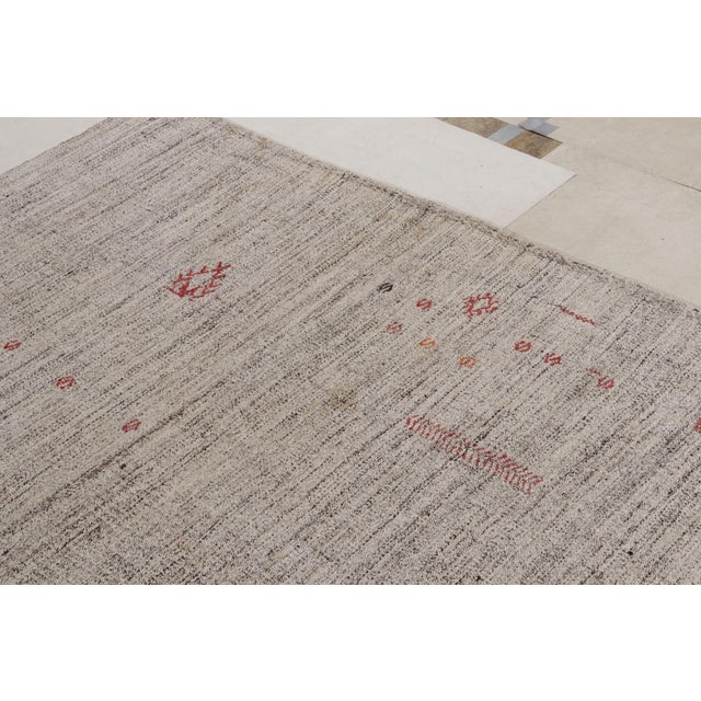 Rug & Kilim Modern Kilim Striped Beige Gray and Green Transitional Flatweave by Rug & Kilim For Sale - Image 4 of 7
