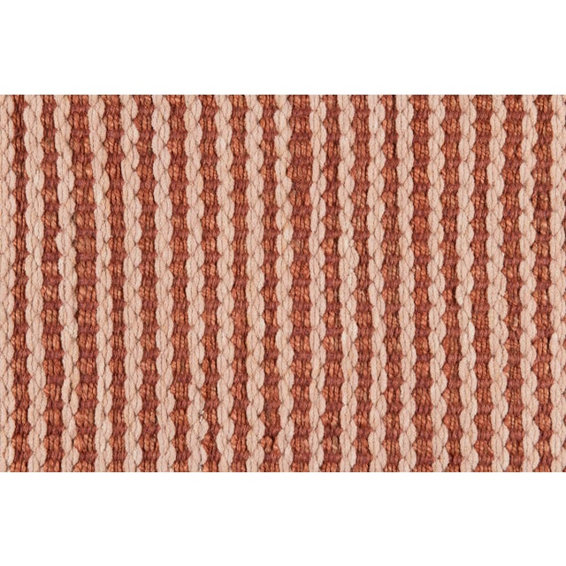 Part & Parcel Goods Textured Scallop Stripe Runner, 2’6”x10’, Topaz and Bisque For Sale - Image 4 of 5