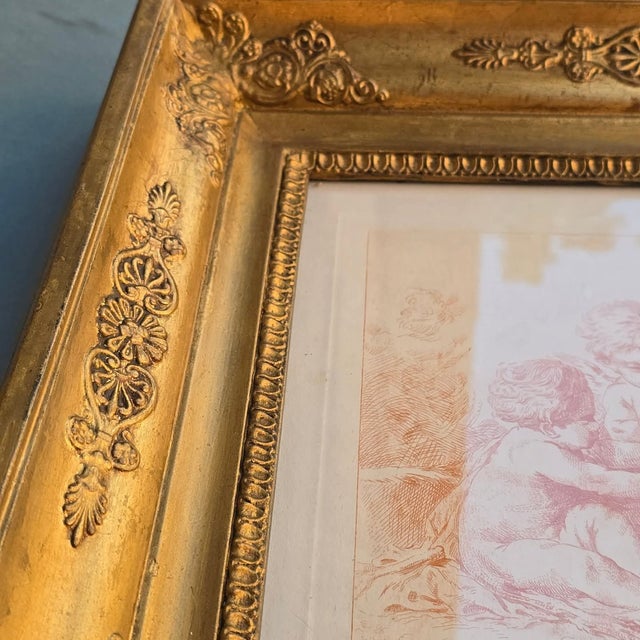 Francois Boucher, Fire, Allegory, 1800s, Glass & Wood & Paper, Framed For Sale - Image 4 of 18