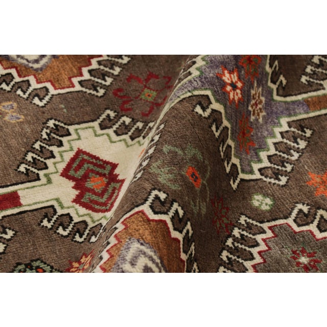 Textile Vintage Gabbeh Persian Runner Rug With Colorful Geometric Patterns - Rug & Kilim For Sale - Image 7 of 8