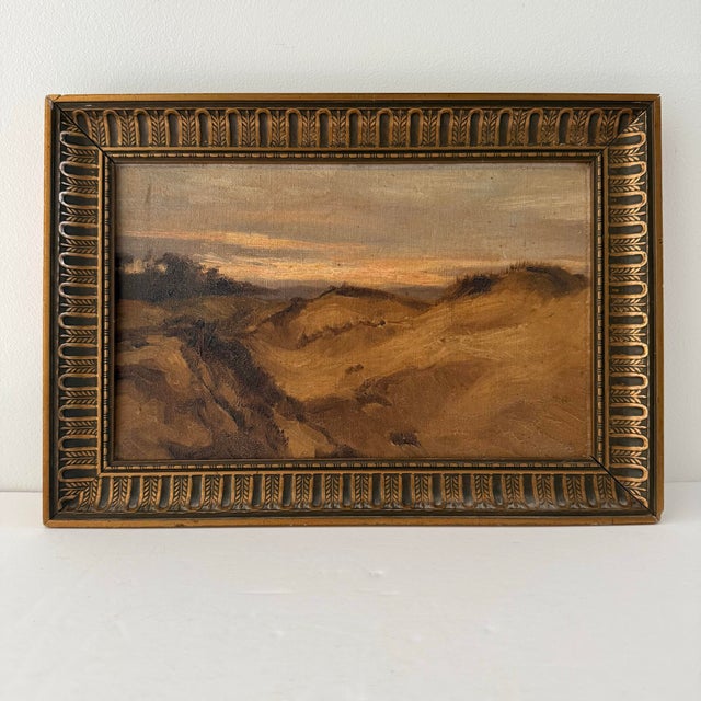 Early 20th-Century Dutch School Coastal Landscape in Period Ornamental Frame For Sale - Image 11 of 11